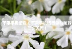 苹果手机话费（苹果手机话费自动扣费怎么关闭）