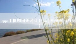 oppo手机如何关闭hd（vivo手机关闭hd方法）