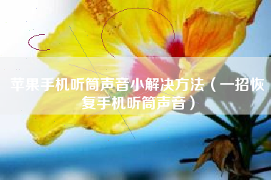 苹果手机听筒声音小解决方法（一招恢复手机听筒声音）